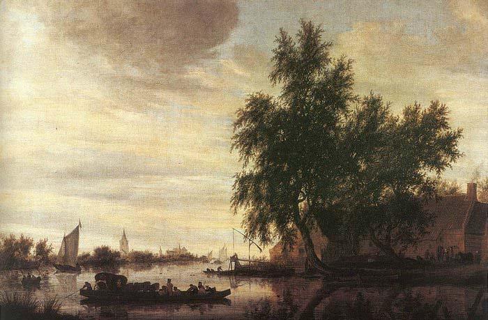 Saloman van Ruysdael The Ferryboat oil painting image